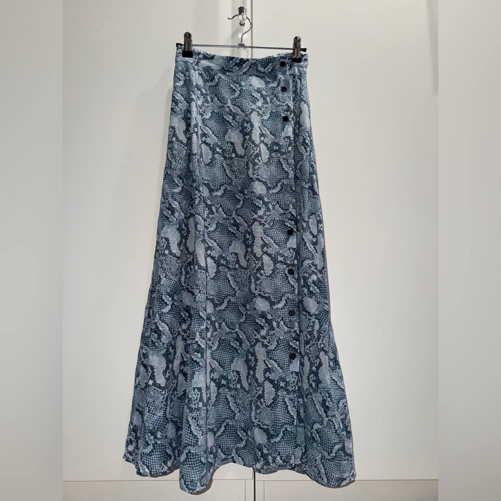 Zadig & Voltaire Blue Snake Print Maxi Skirt
